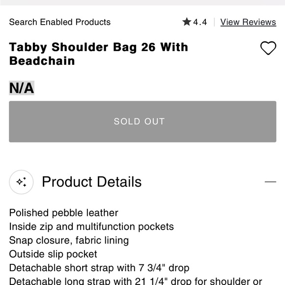 Coach Tabby Shoulder Bag 26 With Beadchain - Picture 15 of 17